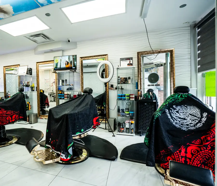 Inside the JM Lady Barber shop on Jane St